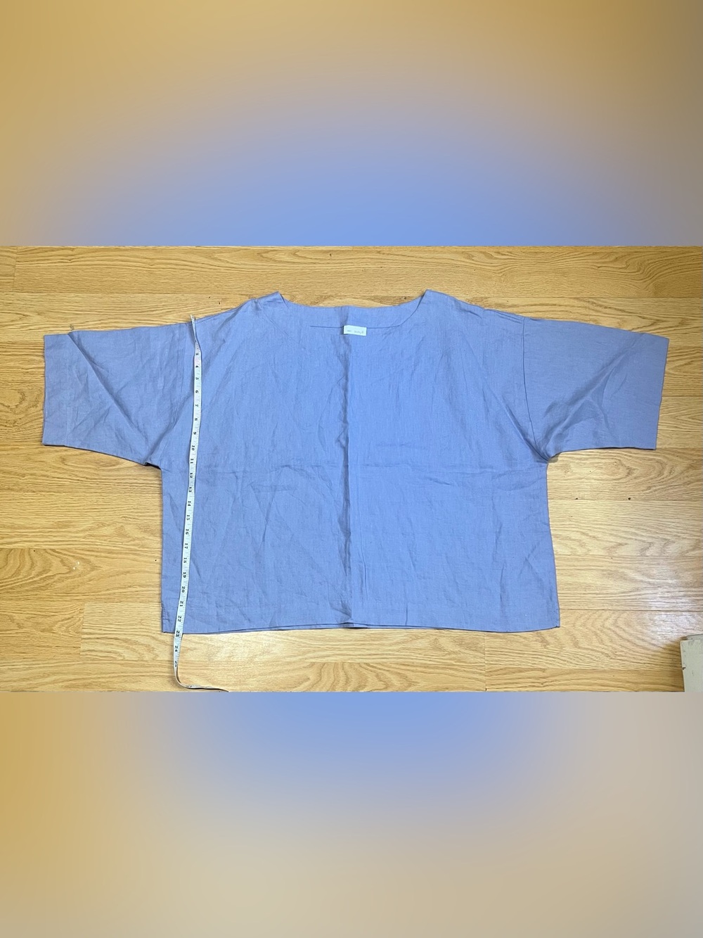 J. Jill Pure Jill 100% Linen Boxy Top Shirt Blouse Lavender Gray Women's Size M